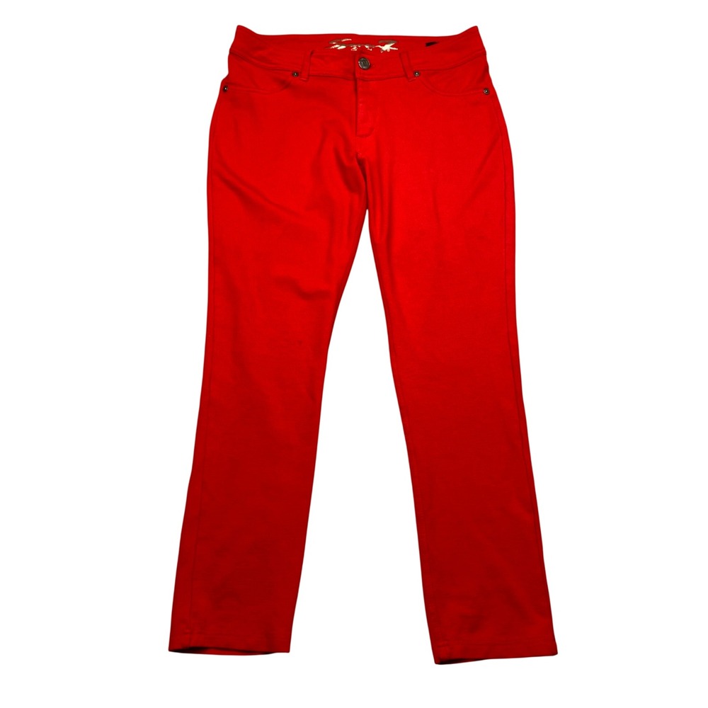 Seven7 Womens Skinny Pants Red Stretch Five Pocket Trousers Size 12 Boho Grunge